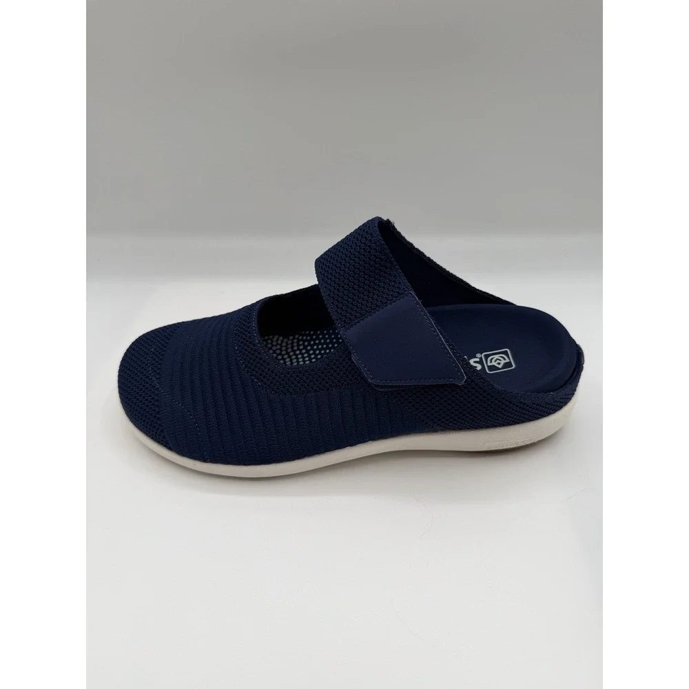 Spenco Magnolia Slip On Shoes, Women's 8 WIDE,Knit Mary Jane Style,Blue,New/DEFS